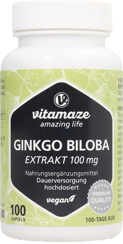 Ginkgo Biloba 100 Kapseln Vitamaze VitalAbo