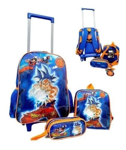 Kit Mochila lancheira estojo Dragon Ball Z Super Goku Lindo Frete grátis