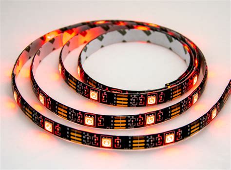 Светодиодная LED лента с пультом 5050 черная на 2м RGB диодная + РГБ ...