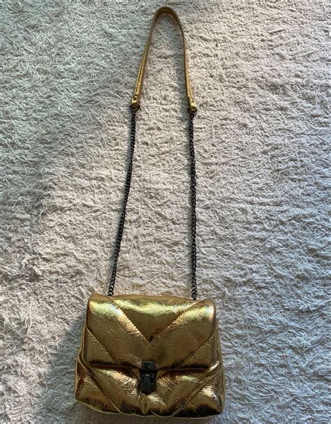 Bolsa Metalizada Dourada Zara Pequena Bolsa De Ombro Feminina Zara