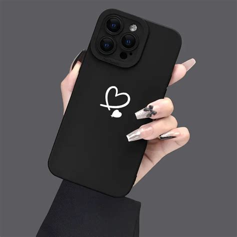 Heart Pattern Liquid Silicone Mobile Phone Case Full Body Protection