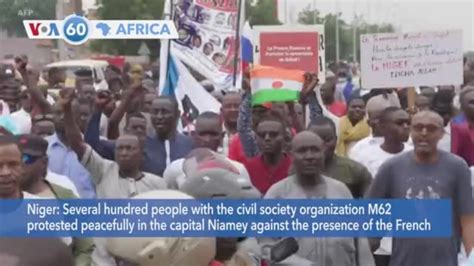 VOA60 Africa M62 Affiliated Protesters March Against French Military