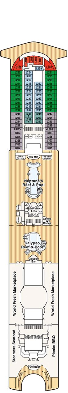 Caribbean Princess Deck plan & cabin plan