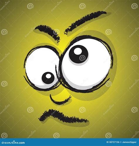 Cartoon crazy face stock vector. Illustration of mood - 38737156