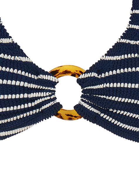 Hunza G Nadine Striped Seersucker Bikini Blue Farfetch Uk