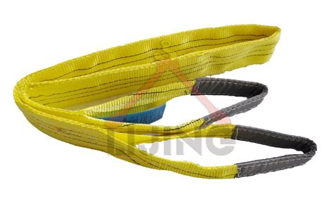 Yellow Industrial Lifting Belt 3t Flat Webbing Sling With Reinforced