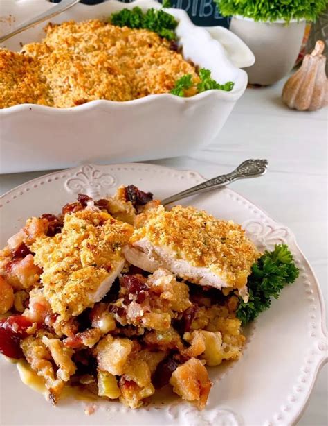 Turkey Cutlet Stuffing & Cranberry Casserole | Norine's Nest