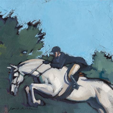 Gray Horse Jumping Art Print | Jen Brandon Studio