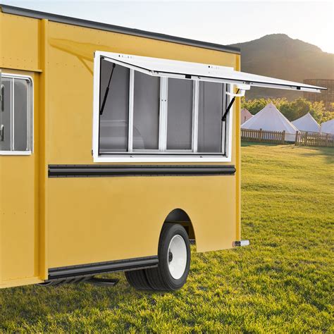 TFCFL Concession Stand Truck Food Serving Window w/ Awning Sliding