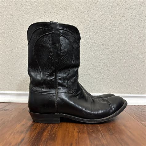 Lucchese Lucchese Roper Western Boots In Black Leather Usa Made Grailed