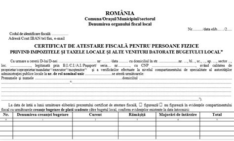 Cerere Pentru Eliberarea Unui Certificat De Atestare Fiscala Pentru