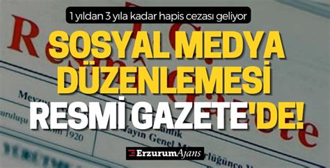 Sosyal medya düzenlemesi Resmi Gazete de