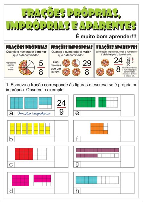 Frações Proprias Improprias E Aparente - Professora Vilma Ribeiro: Atividade Sobre Frações Próprias, Impróprias ...