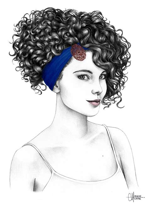 H L Ne Cayre Dessin De Cheveux Boucl S Dessin De Cheveux Croquis