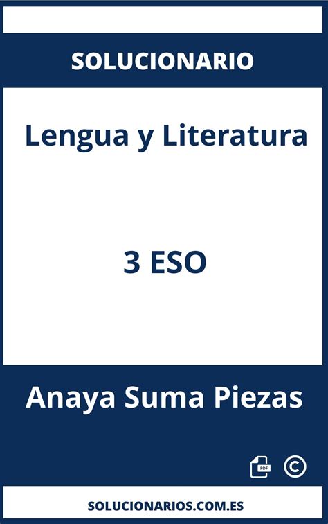 Soluciones Lengua Y Literatura 3 Eso Anaya Solucionario Hot Sex Picture