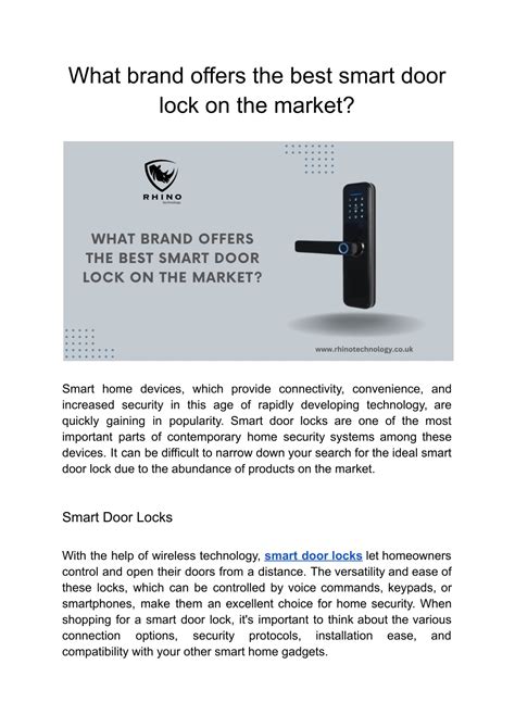 Ppt What Brand Offers The Best Smart Door Lock On The Market