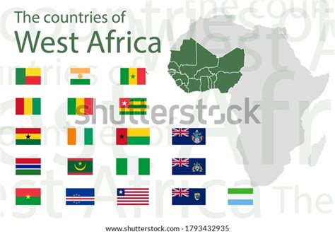 Set Icons Flags West Africa Vector Stock Vector Royalty Free