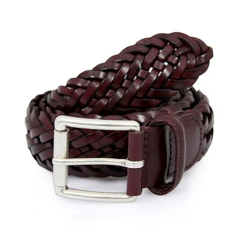 Anderson S Belts Braided Leather Belt Bordeaux A1097 D1