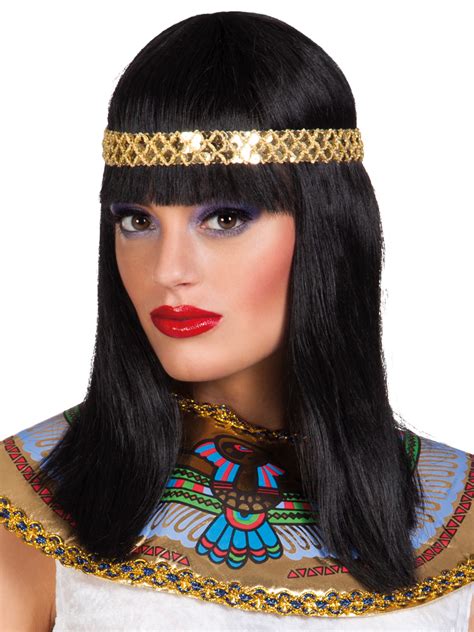 Black Cleopatra Wig Ladies Fancy Dress Egyptian Queen Adults Womens