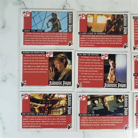 Vintage Jp Topps Trading Cards Lot Of 10 Jurassic Park Movie Etsy Jurassic Park Movie Topps