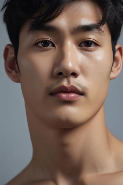 Premium Photo Korean Man With A Mustache On His Face