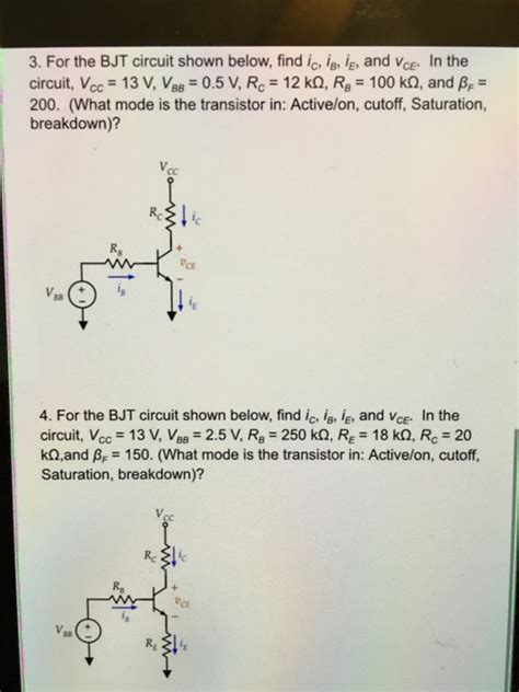 Solved 1 For The BJT Circuit Shown Below Find Ic Ig L Chegg