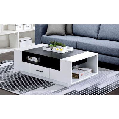 Orren Ellis Coffee Table Wood In Black Brown White Size H X