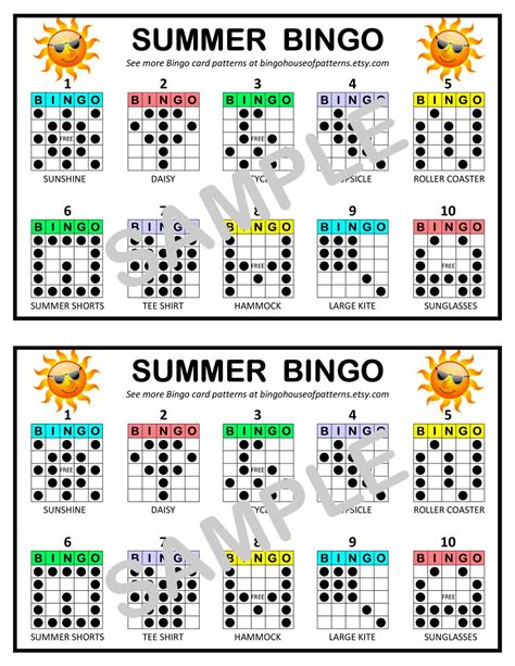 Collection Seasons Bingo Card Patterns For Really Fun Bingo Games Bingo