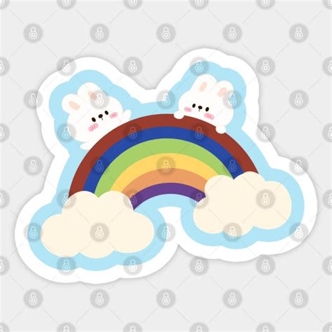 Happy Pride Month Rainbow And Rabbits Happy Pride Month Rainbow Sticker Teepublic