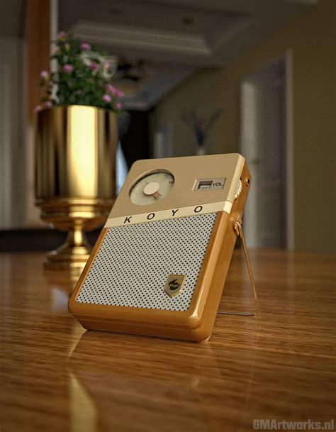 Koyo KR-6TS35 Vintage Transistor Radio 3D Render | RenderHub Gallery