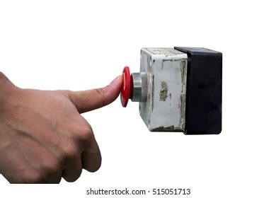 Male Hand Pushing Emergency Red Stop Stock Photo Shutterstock