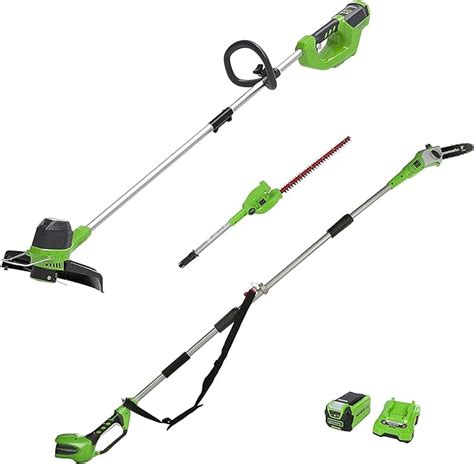 Greenworks Coupe Bordures Batterie G Lt Et Scie Perche Batterie