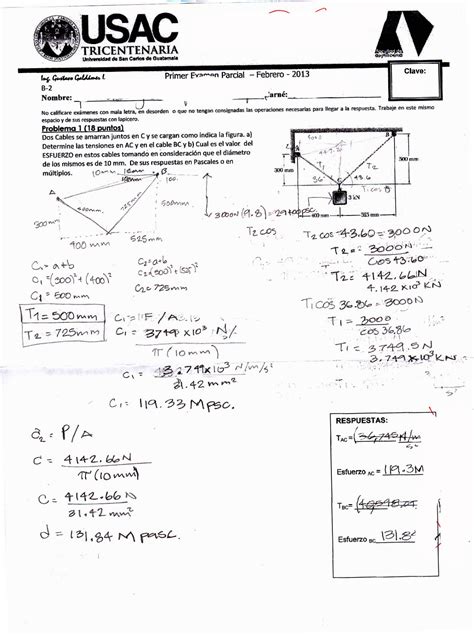 Arquitectura USAC Ayudas Resistencia De Materiales Primer Parcial