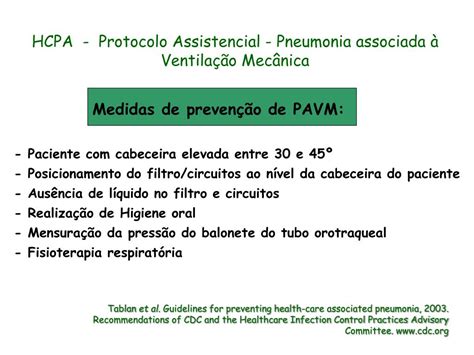 Ppt Preven O De Pneumonias Associadas A Ventila O Mec Nica Pavm