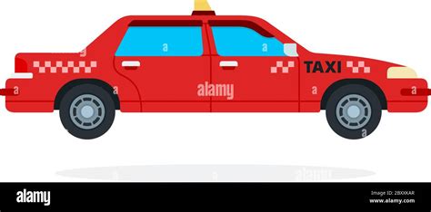 Red urban taxi vector flat isolated Stock Vector Image & Art - Alamy