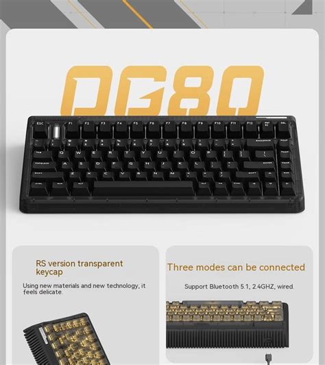 IQUNIX OG Wireless Mechanical Keyboard Three Mode Hot Plug Transparent Game Keyboard RGB