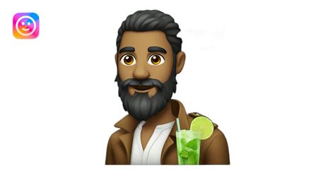 black beard hair shaved boy  mojito emoji ai emoji generator