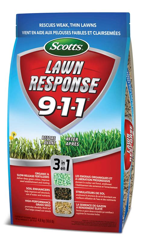 Scotts Lawn Response 3 In 1 Grass Seed And Fertilizer Mix 9 1 1 48 Kg Canadian Tire