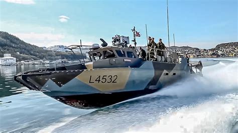 Marines Fully Equipped CB90 Fast Military Assault Craft Patrolling at ...