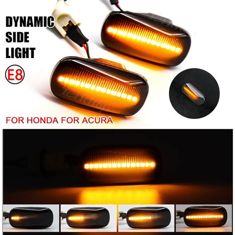 2pcs Led Dynamic Side Marker Turn Signal Light For Acura Integra Type R