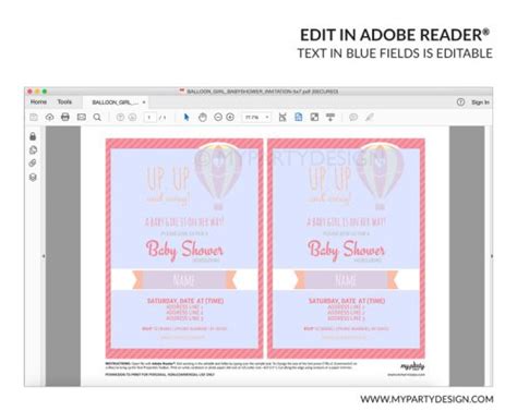 Hot Air Balloon Diaper Raffle Printables My Party Design