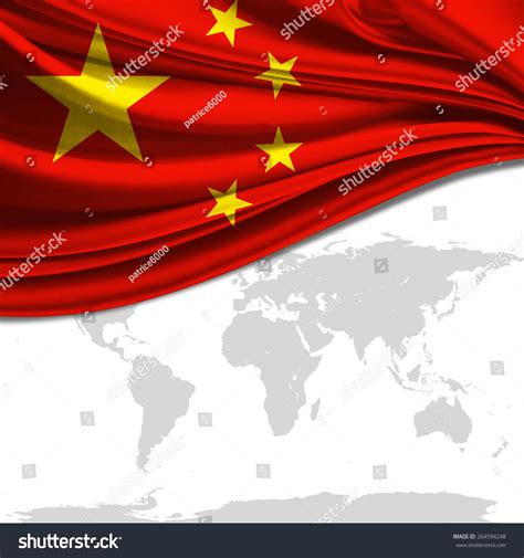 China Flag World Map Background Stock Illustration 264594248 | Shutterstock