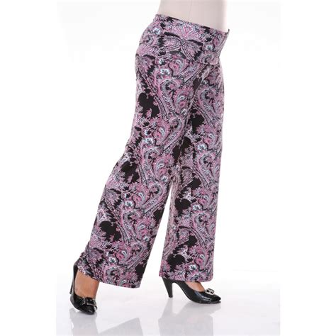 White Mark Plus Size Paisley Print Palazzo Pants