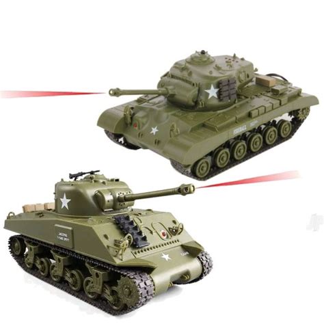 Heng Long 130th M26 Pershing And Sherman Rc Battle Tank With Realistic