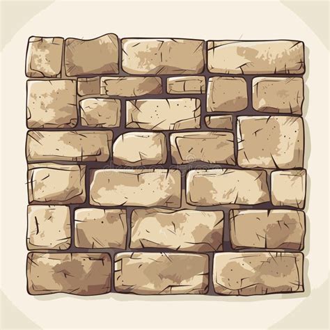 Old Stone Brick Wall Vector Illustration Background Texture Pattern