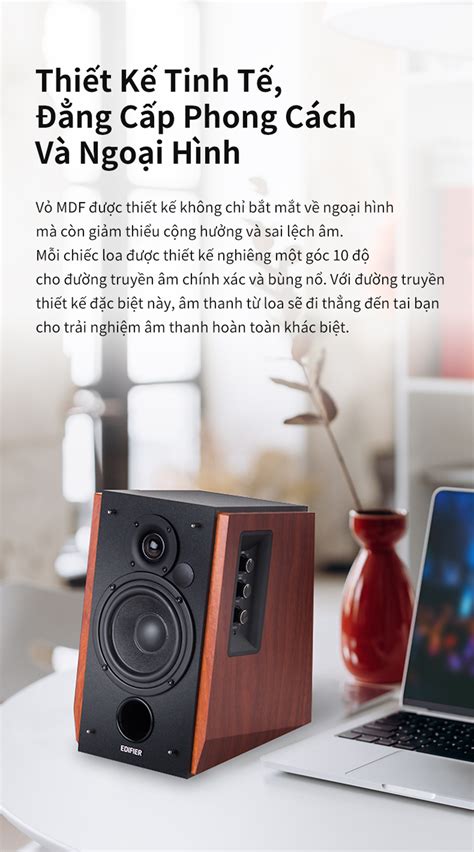 Bộ loa không dây Bluetooth EDIFIER 2 0 R1700BT Hỗ trợ cổng cắm RCA