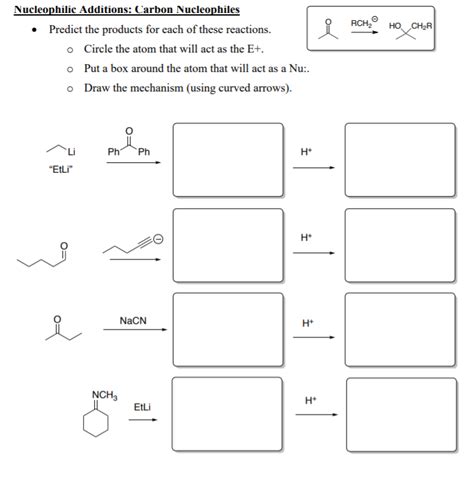 Solved Nucleophilic Additions Carbon Nucleophiles Predict Chegg