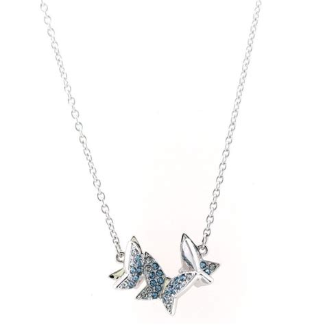 Swarovski Lilia 5662181 Crystal Necklace Women Butterflies Rhodium Blue