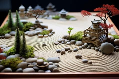 Premium AI Image | Japanese zen garden in miniature