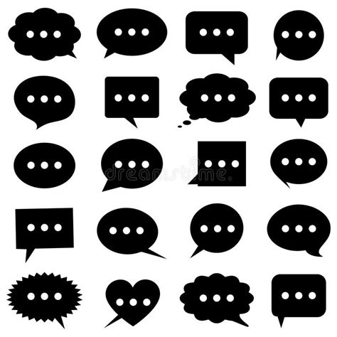 Speech Bubbles Flat Icons Stock Vector Illustration Of Beautiful